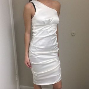 White satin dress